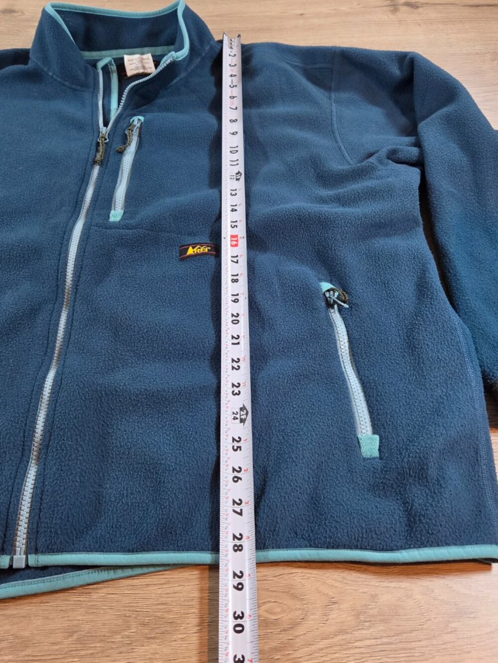REI Co-op Men's XXL Polartec‎ Fleece Full Zip Jacket Blue Teal 194611 Hiking - Picture 9 of 10